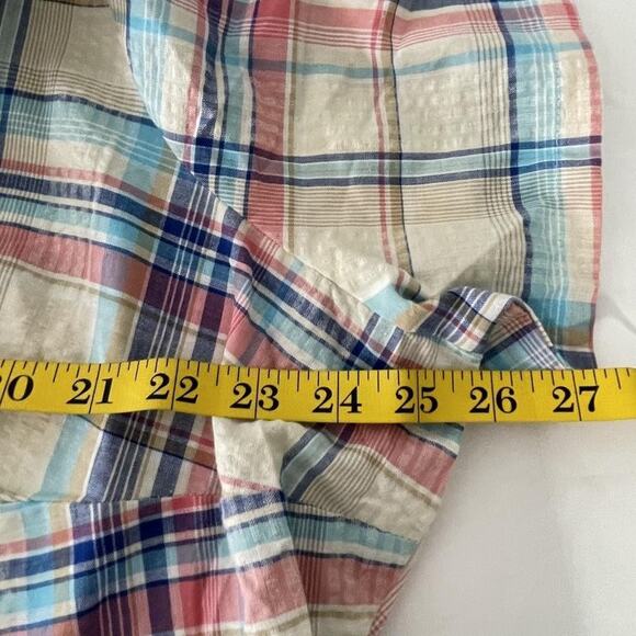 Woman Within Dress Womens 22W Neutral Plaid Button Front Midi Cottage Cabin - Picture 6 of 7